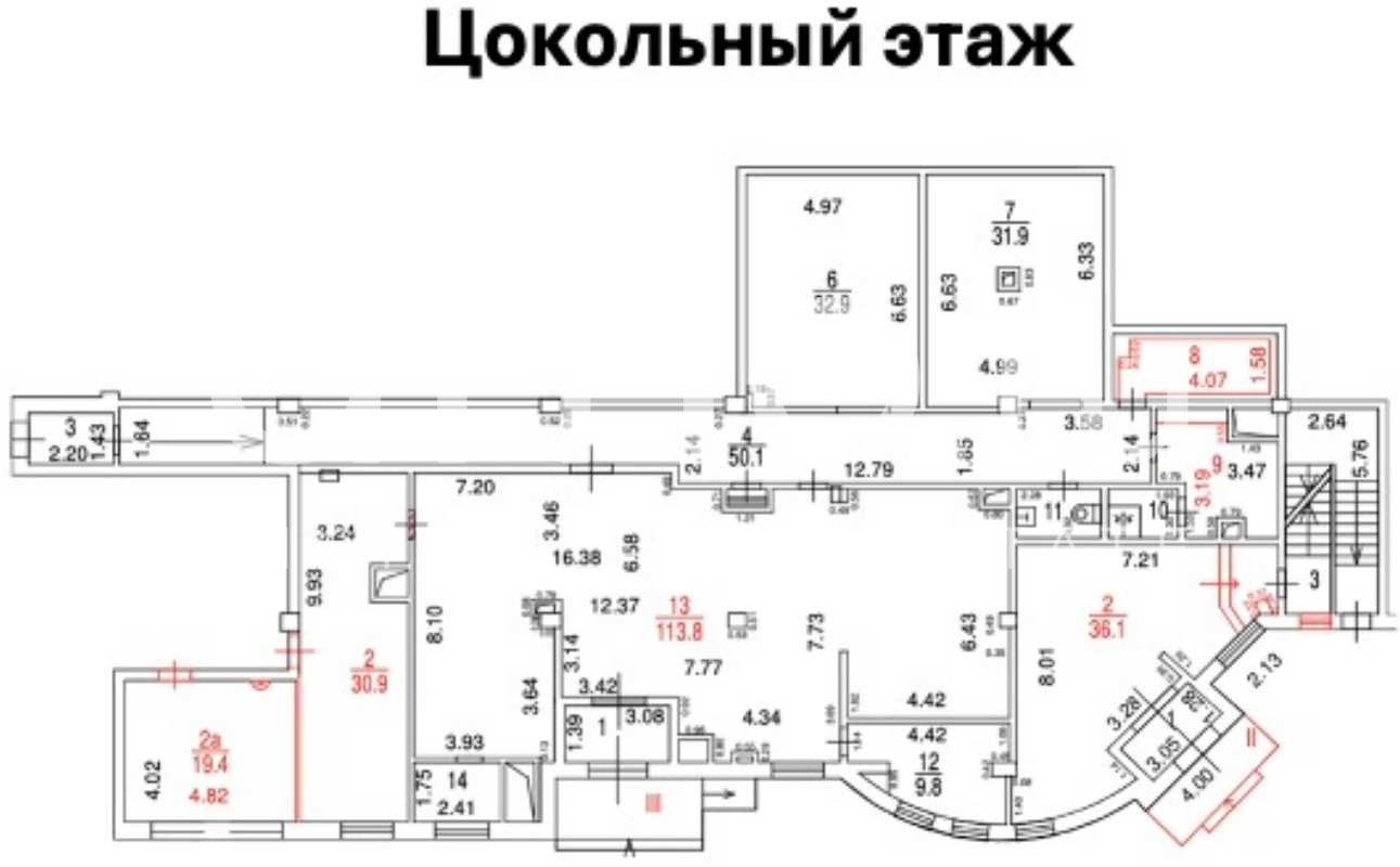 Планировка офиса 735 м², 1 этаж, Жилое здание «г Москва, Челябинская ул., 13»